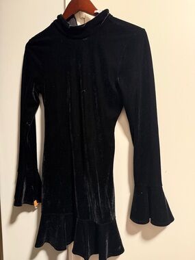 Lovers and Friends Black Velvet mini dress